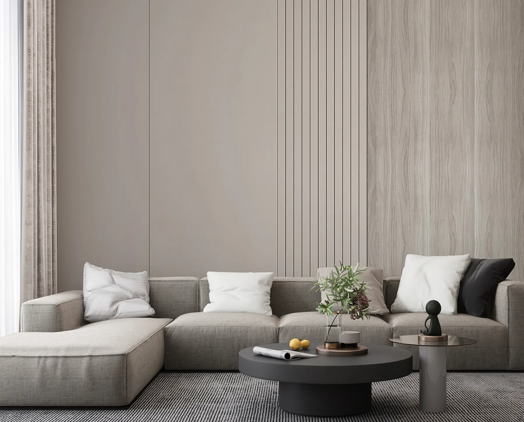 murales de pared Panel con duelas y madera u97549