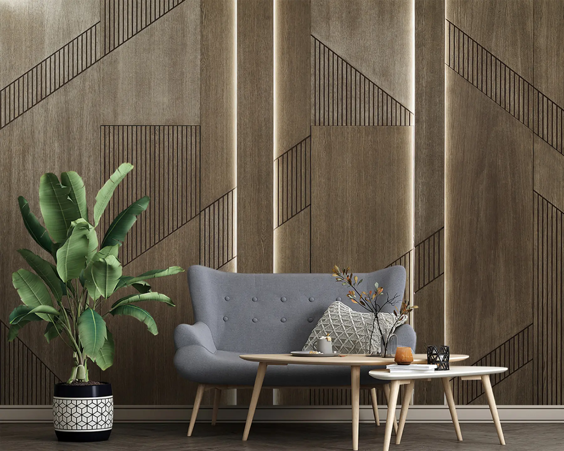 murales de pared Panel de madera u97555