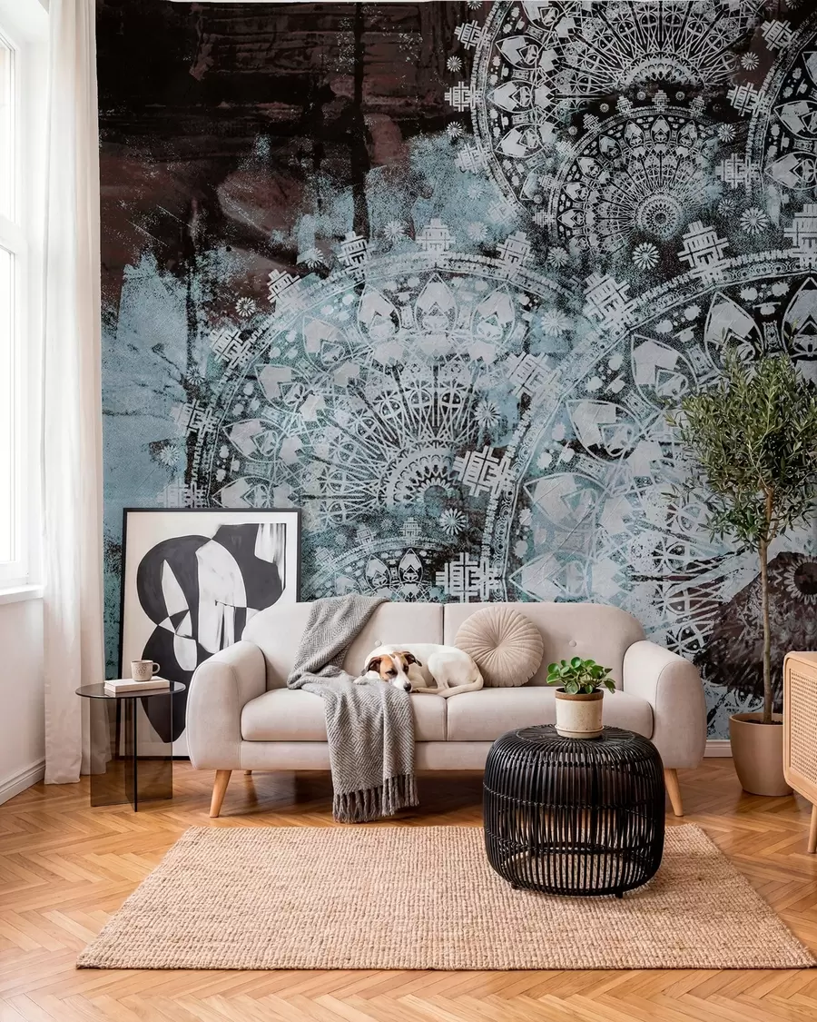 murales de pared Mandala en azul hielo u93958v1