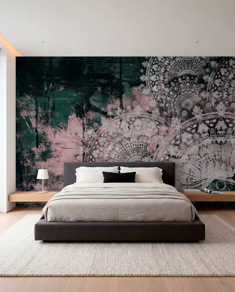 murales de pared Pátina de mandala en rosa u93958v2