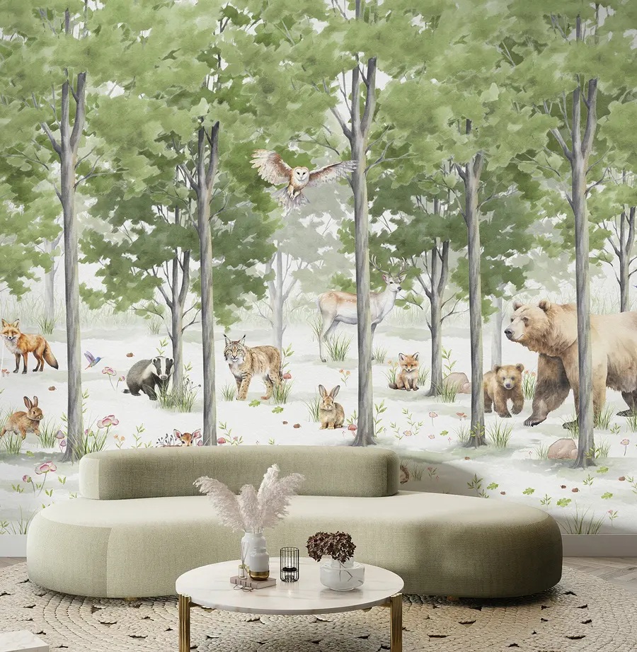murales de pared Bosque con animales u97741