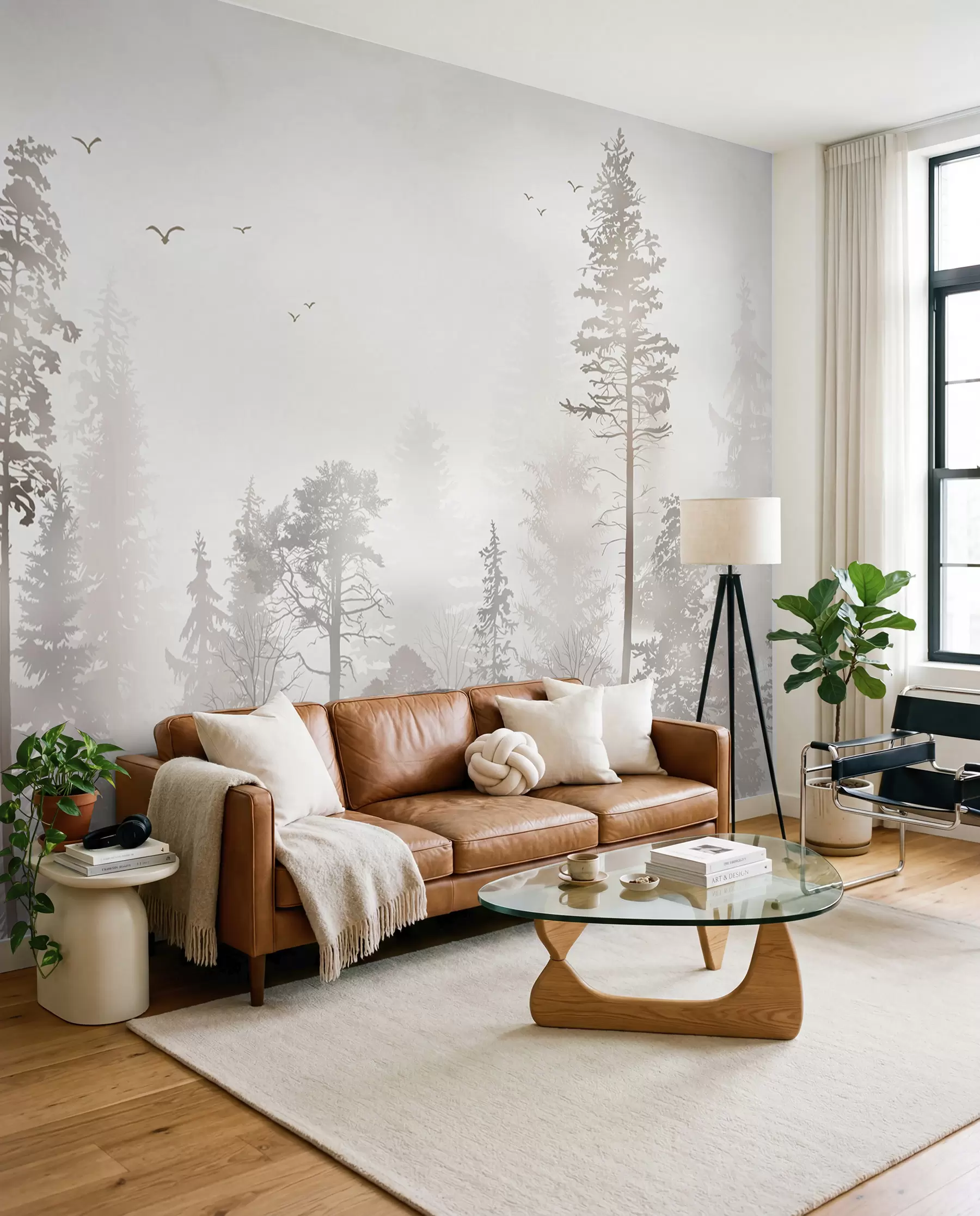 murales de pared Pinos color perla u98508