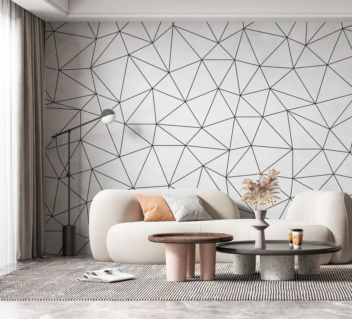 murales de pared Los triángulos abstractos minimalistas son tendencia u98560