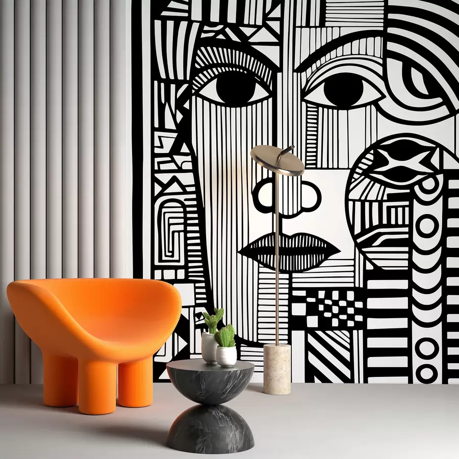 murales de pared Rostro femenino abstracto u98712