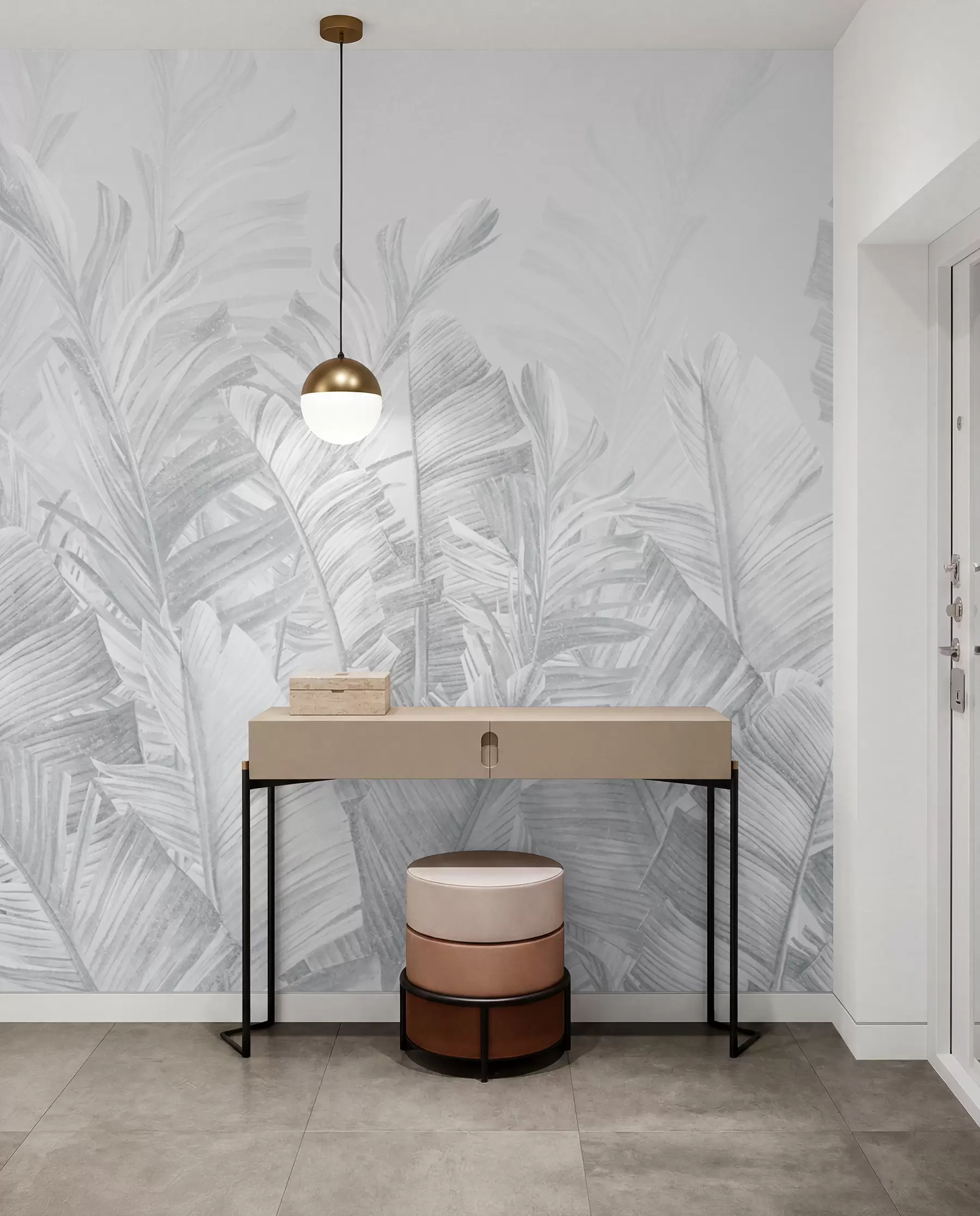 murales de pared Encaje tropical — Gris plata u98951v2