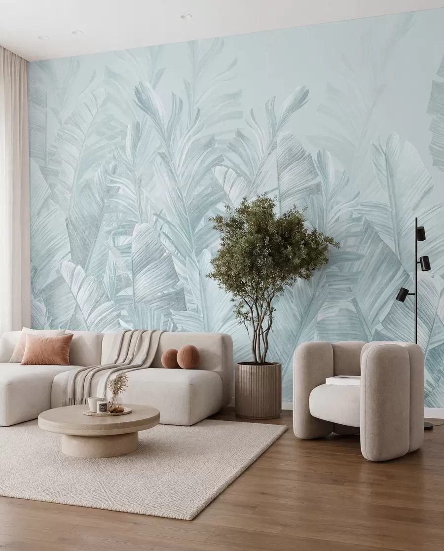 murales de pared Encaje tropical azul hielo u98951v3