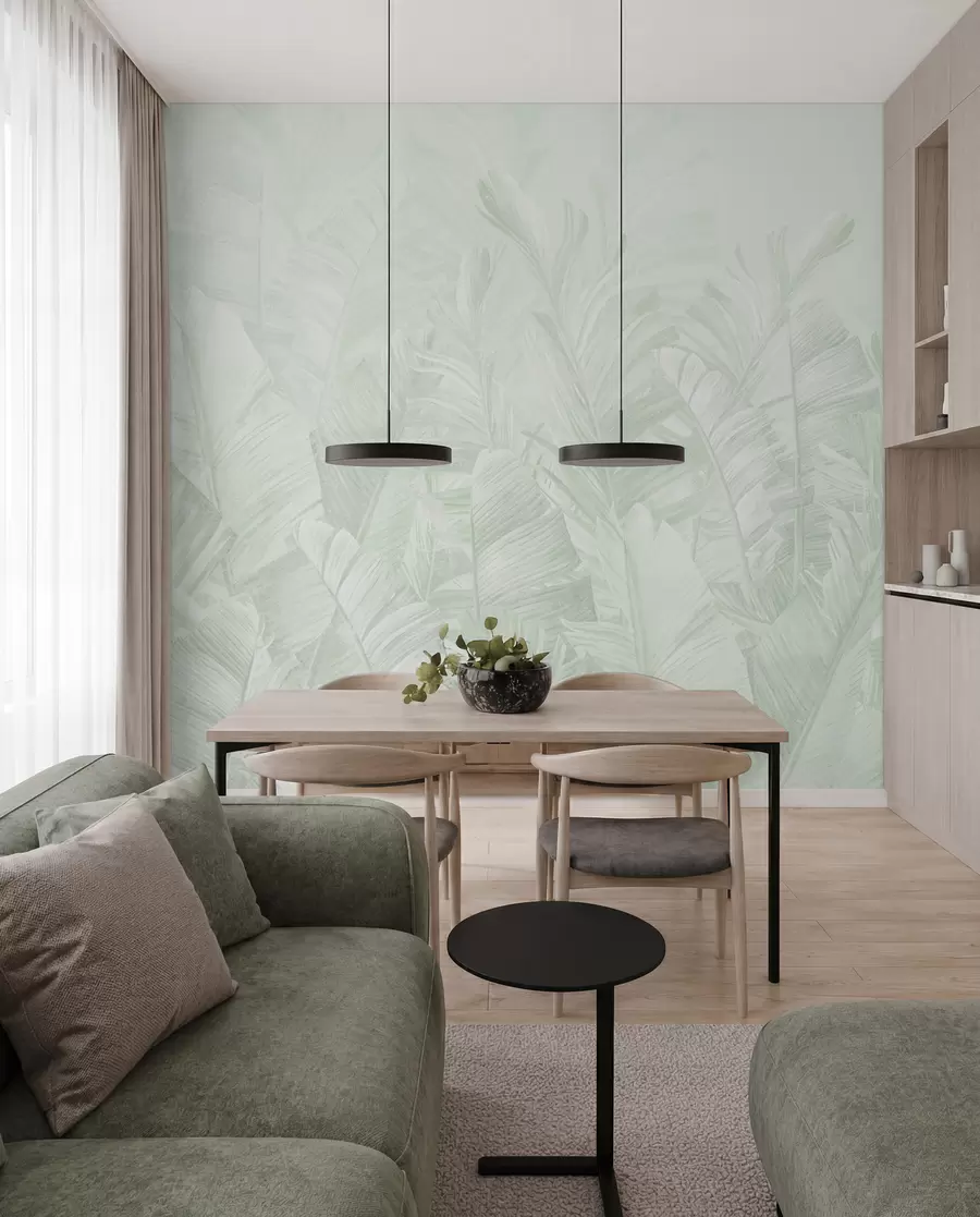 murales de pared Encaje tropical en menta u98951v4
