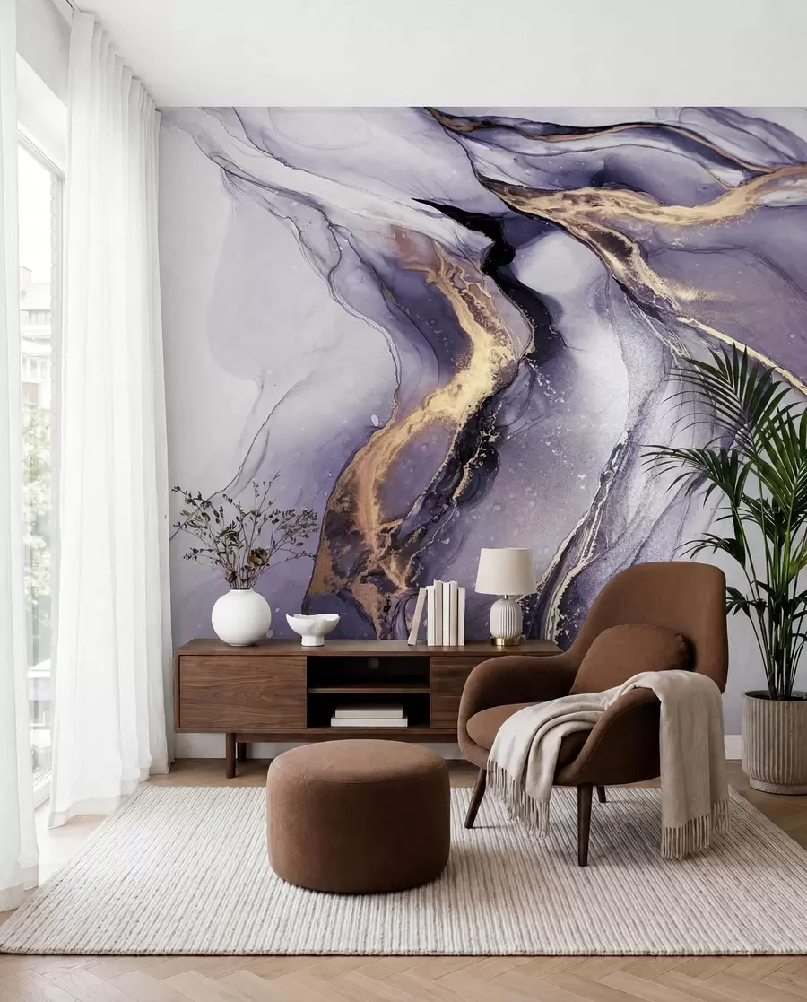 murales de pared Ríos de mármol amatista u18250v4