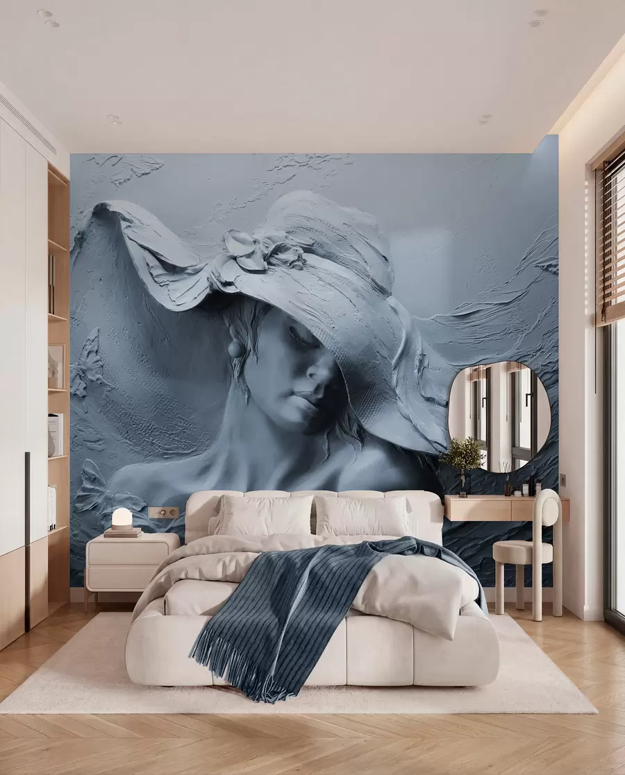 murales de pared Dama esculpida en azul u62592v2