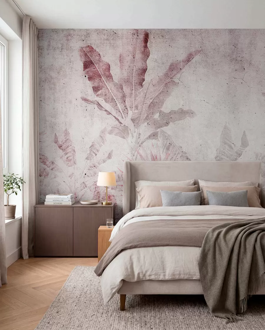 murales de pared Trópicos envejecidos en rosa u73886v2