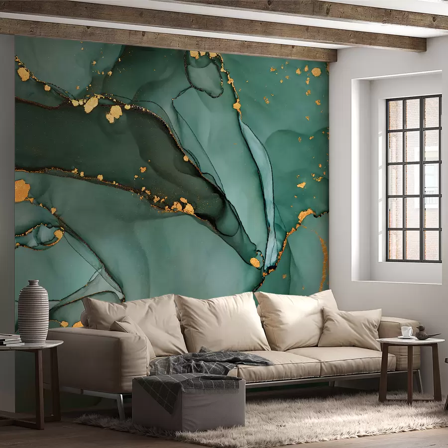 murales de pared Lujoso mármol Onyx con grietas metálicas u50235d1