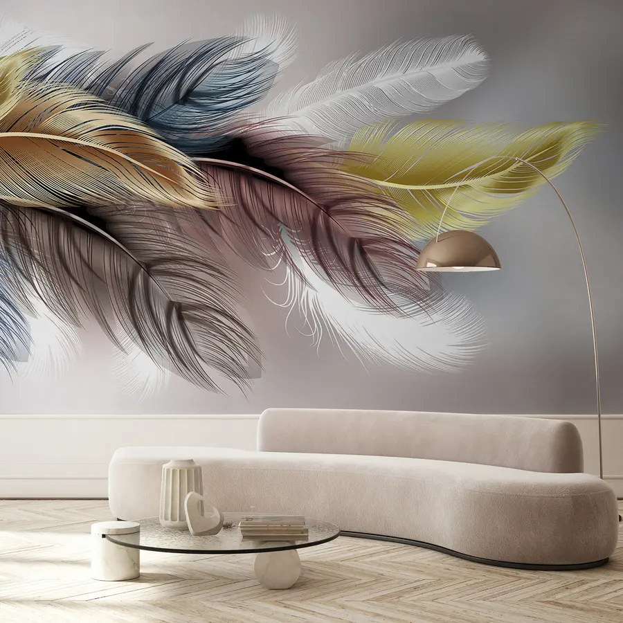 murales de pared Plumas de colores u41008d2